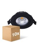 Mehrfachpackung 10x LED Schwenkbar Spot Schwarz 6W 550lm - 930  | Ausschnitt 75mm - IP54 - Höchste Farbwiedergabe 