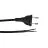 Euro Versorgungskabel Schwarz - C7 Europlug + Offene Enden - 2m - 2 pole 0,75mm2