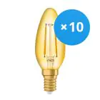 Mehrfachpackung 10x Ledvance Vintage 1906 LED E14 Kerze Gold 1.5W 120lm - 824  | Ersatz für 15W