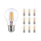 Mehrfachpackung 10x Fadenlampe LED E27 Birne Klar 4.5W 470lm - 827 | Ersatz für 40W